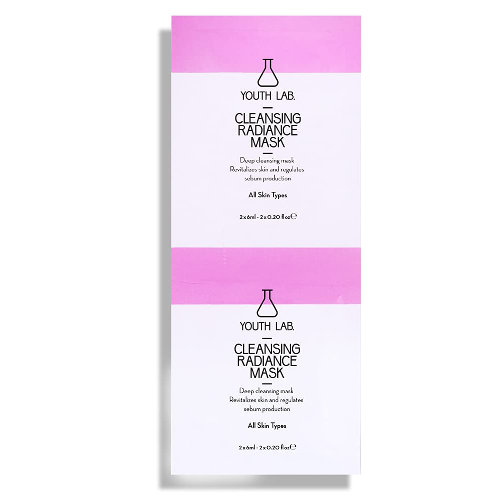 Youth Lab. Deep Cleansing Mask. Cleansing Radiance Mask. Revitalizes the Skin and Minimizes Pores. Acne-Prone Skin. 2 units x 6 ml., 1