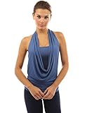 PattyBoutik Women's Halter Drape Front Chain Back Twinset Top