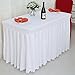 Tina's 6ft Polyester Fitted Tablecloth Table Skirt for Wedding Banquet Trade Show White