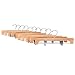 J.S. Hanger Heavy Duty Natural Finish Wooden Pants Hangers with Anti-rust Hook and Clips, 10-Pack