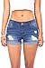 Wax Women's Juniors Body Enhancing Denim Shorts (L, Med. Denim)