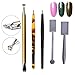 5Pcs Nail Magnet Tool Set, AKWOX Double Head Flower Design Nail Magnet Pens And Strong Magnet Stick Dotting pens For 3D Cat Eye Gel Polish Nail Art
