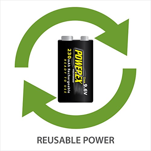 Powerex Low Self-Discharge Precharged 9V(9.6V) Rechargeable NiMH Batteries (MHR9VP)