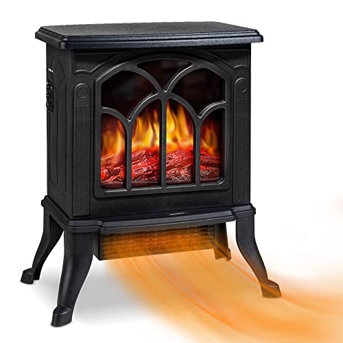 LifePlus Electric Fireplace Heater, Freestanding Fireplace Stove with