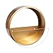 Gold 3 Pcs Round Indoor Wall Succulent Hanging Planter, Metal Decorative Freestanding Mount Holder with Glass for Air Plants, Faux Flower