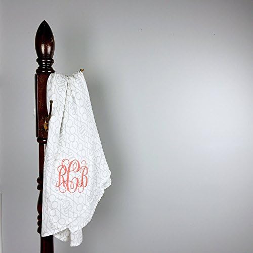 XOve Baby Personalized Bamboo Muslin Cotton Swaddle | Monogrammed Infant Receiving Blanket (Gray)