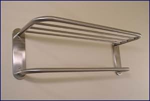 Hotel Towel Rack Shelf in Satin Nickel 18 - Mounted