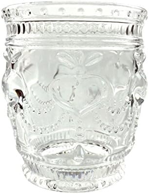 Riimax Classic Old Fashioned Scotch Whiskey Drinking Glasses Embossed 10 OZ (White)