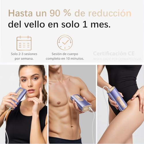 Haarlosy Depiladora Laser IPL con Refrigeración, Innovadora Función 3 en 1, 9 Niveles de Energía, 999,900 Flashes, Depiladora Luz Pulsada Indolora para Todo el Cuerpo, LCN1210