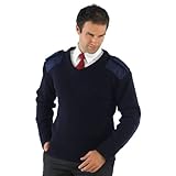 Yoko Mens V-Neck NATO Security Sweater / Workwear (M) (Navy Blue)