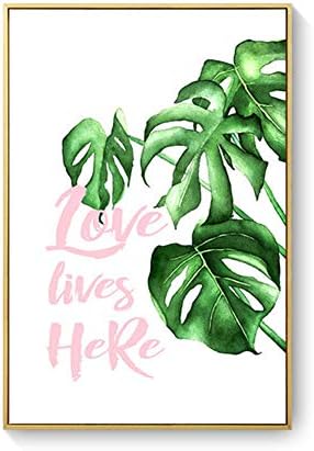 YUnnuopromi Nordic Tropical Green Leaves Canvas Painting Wall Picture Art Poster for Room Home Decor 1# 50 * 70cm
