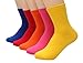 Galsang 5 Pack Soft Casual Lightweight Crew Cotton Socks For Women #A160 (color 2)