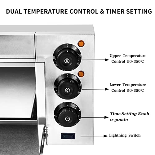 14 Inch Pizza Oven Stainless Steel Commercial Pizza Oven Double Layer