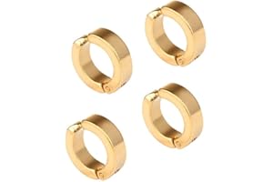 SHOPULAR Cosplay Earrings Titanium Steel Golden Clip Earring Stud Costume Props Merch Gift (4PCS)