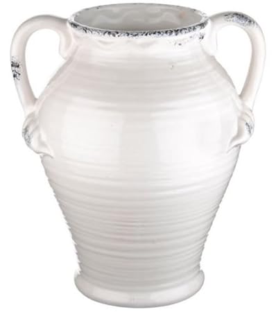 Buy Cb Large Rustic Antique White Ceramic Urn With Handles Online