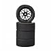 Ruixunte 4PCS Unique Foam Tires Wheel Rims Set of for RC 1:10 Model On-Road Racing Car