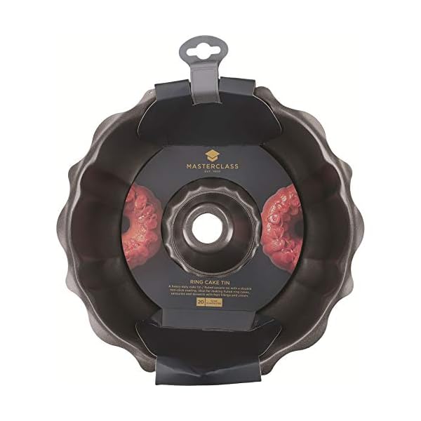 MasterClass FBA_KCMCHB18 27 cm Fluted Ring Cake Tin with PFOA Non Stick Coating, Robust 1 mm Thick Carbon Steel, 10.5…