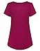 Jazzco Women's Short Sleeve Scoop Neck Pleated Button Henley Tunic Tops