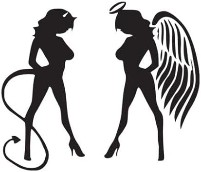 Amazon Com Devil Angel Girls Ladies Vinyl Decal Window Sticker Car Graphic Sexy Silhouette Die Cut Vinyl Decal For Windows Cars Trucks Tool Boxes Laptops Macbook Virtually Any Hard Smooth Surface Automotive