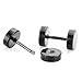 Joybeauti 5mm Stainless Steel Tapers Cheater Faux Fake Ear Plugs Gauges Stud Earrings Pack of 2 Pairs (Black & Steel)