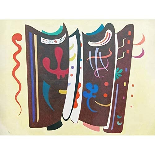 Kandinsky Brown Supplement Colourful Abstract Painting Art Print Canvas Premium Wall Decor Poster Mural