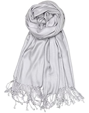 Large Soft Silky Pashmina Shawl Wrap Scarf in Solid Colors!