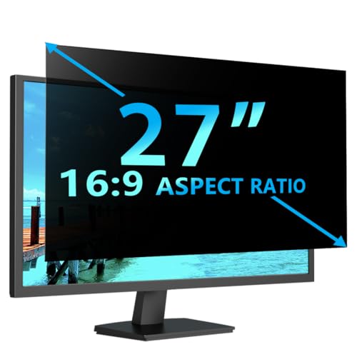 STARY 27 Inch 16:9 Computer Privacy Screen Filter for Widescreen Monitor and Laptop - Anti-Glare - Anti-Scratch Protector Film - Data Confidentiality Shield [1 Pack]