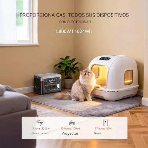 OUKITEL P1000PLUS Estación de Energía Portátil 1800W(Máxima 3600W) con Panel Solar 100W, Generador Solar con Batería LiFePO4 1024Wh, Carga Rápida de 1200 W