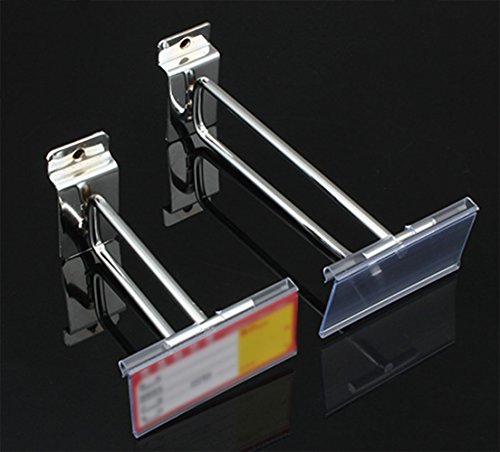 D-worthy 60 pieces Plastic Transparent Clear Color Wire Shelf Price Sign Label Holder Merchandise Sign Display Holder, 2-3/8 x 1-5/8 inch - Thumbnail 4