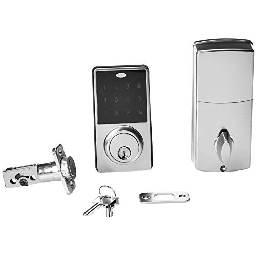 Amazon Basics Electronic Deadbolt Door Lock, Classic, Satin Nickel