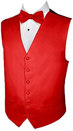 Tuxedo Vest RED SATIN Vest and BOWTIE LARGE