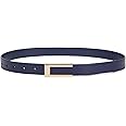YooAi Womens Leather Belt Skinny Waist Belt for Dresses Jeans Pants with Gold Buckle