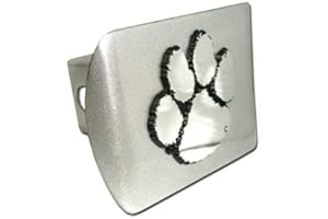 Elektroplate "Brushed Silver Finish with Chrome Paw Emblem" NCAA College Sports Trailer Hitch Cover Fits 2 Inch Auto Car Truck Receiver