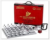 Hansol Professional Cupping Therapy Equipment 30 Cups Set with pumping handle and Extension Tube & English Manual (Made in Korea)