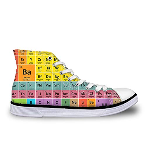 LedBack Periodic Table Canvas Shoes for Women Causal Sneakers Teenagers Girls Lightweight 3D Trainers