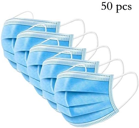 50pcs Disposable Face Mask 3 Soft Layers in Each Mask Breathable Comfortable Disposable Mask Supplied in Seal Bag