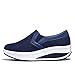 L LOUBIT Women Wedge Shoes Breathable Mesh Platform Sneakers Slip On Comfort Tennis Walking Shoes 1608 Blue 41