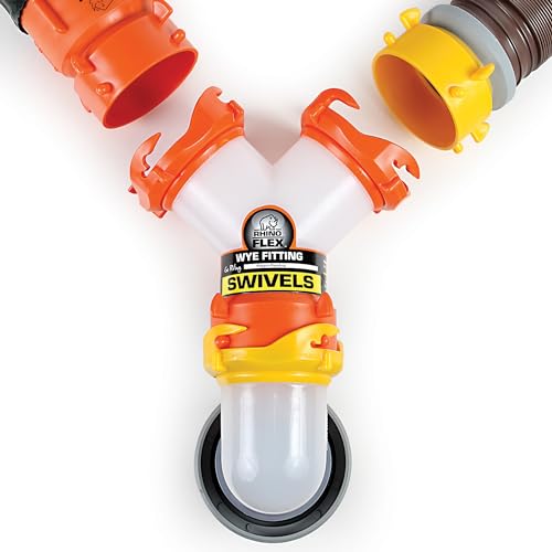 Camco RhinoFLEX Camper/RV Wye Sewer Hose Fitting Features 360Degree