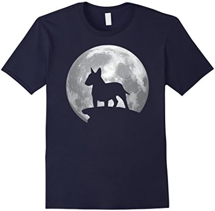 Mens Bull Terrier Miniature Eclipse Full Moon T-shirt Halloween C Small Navy