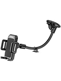 Mpow Cell Phone Holder for Car, Windshield Long Arm Car Mount with One Button Design and Anti-skid Base for iPhone 7/7P/6s/6P/5S, Galaxy S5/S6/S7/S8, Google, LG, Huawei and More