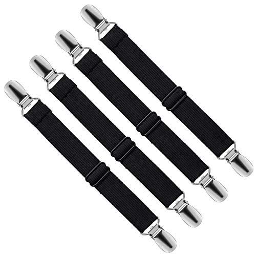 LIHAO ブラック シーツクリップ 4本入り