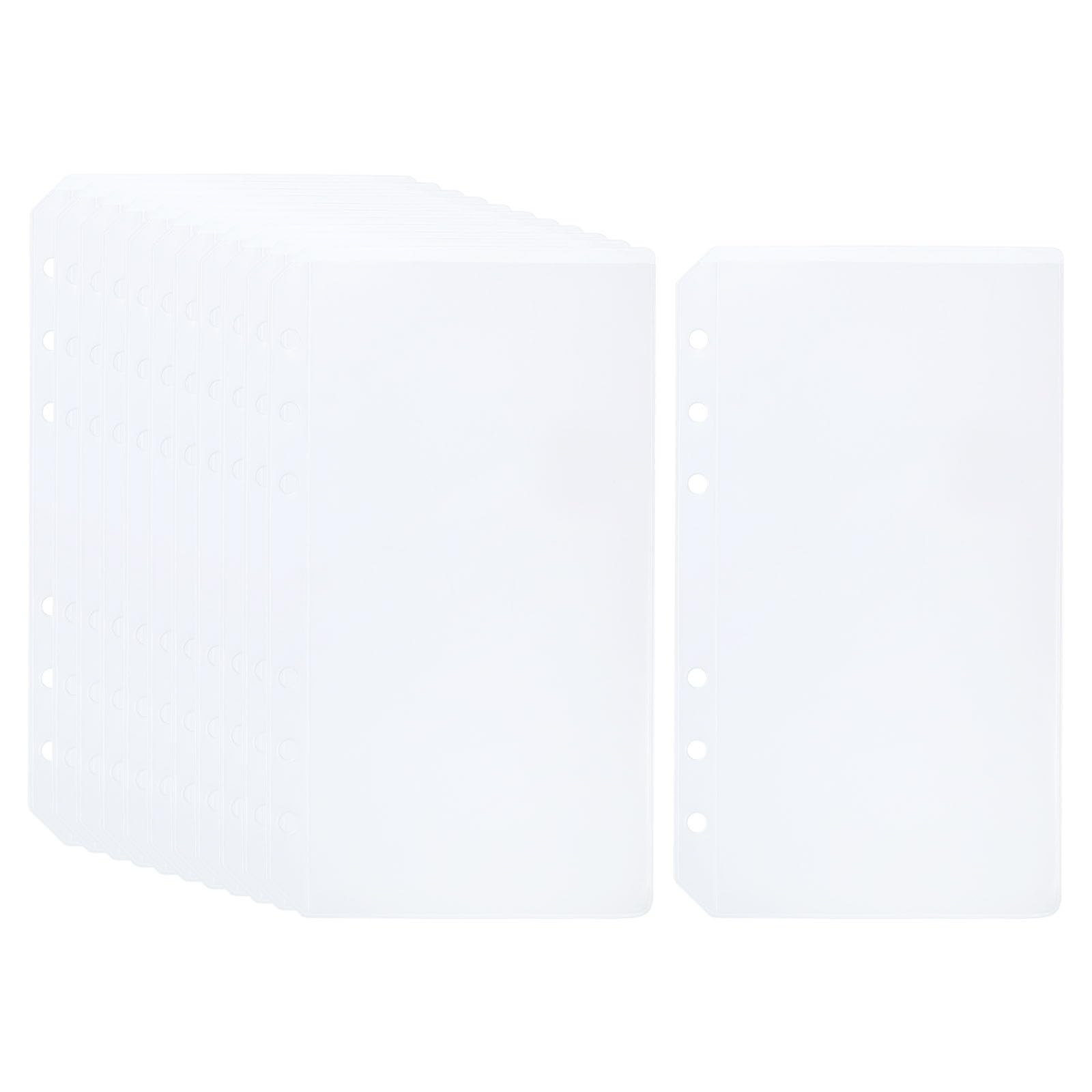 PATIKIL A6 Binder Pouch, 12 Pack PVC 6 Holes Binder Pockets, Clear