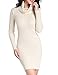 v28 Sweater Dress for Women Ribbed Knit Fitted midi Sexy Fall Winter Bodycon Cowl Neck Dresses (S,Beige)