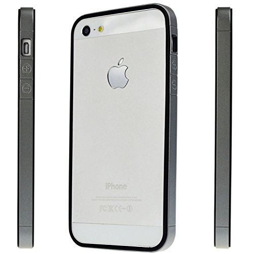 iPhone 5/5S/SE Case, UMECORE® Ultra Thin Soft Rubber Gel Bumper Case Protective Rim Frame Case [Non Back] for iPhone SE/5/5S (Gray)