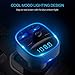 Naouis Bluetooth FM Transmitter For Car, FM Radio Transmitter Bluetooth 4.2 with Hands Free Calling, 2 USB Ports, USB Drive and Micro SD Card Slot