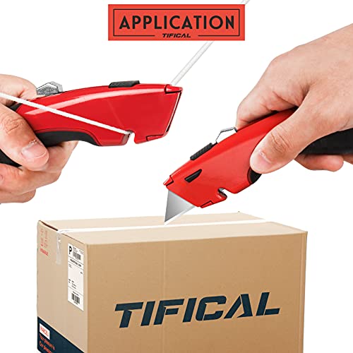 TIFICAL Box Cutter, 2Pack Box Cutter Retractable Utility Knife with