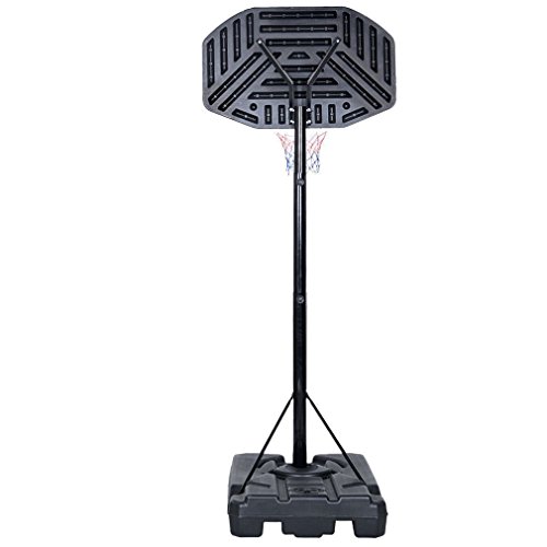 KLB Sport Portable Height Adjustable Basketball Hoop System Stand w/Wheels, 43 Inch Backboard