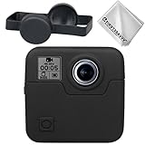 First2savvv Silicone Rubber Protective Housing Case Cover for GoPro Fusion Action Camera with lens cover + Cleaning cloth GO-FUSION-GJ-01
