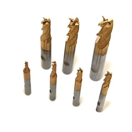 Schaftfräser Schlicht Fräser Set HSS-M2 TiN 3 / 4 / 5 / 6 / 8 / 10 / 12 mm