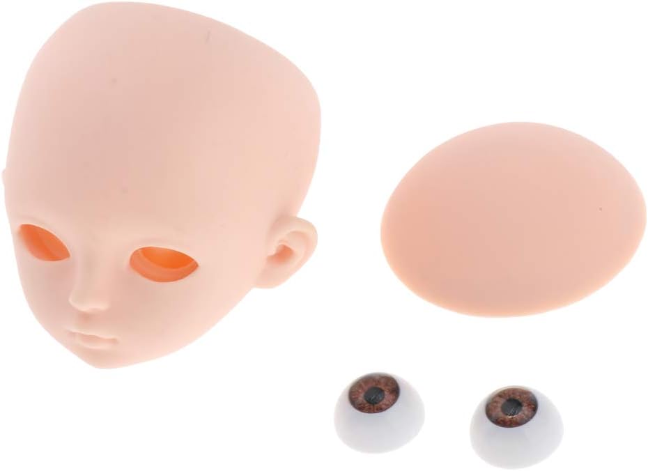 Injoyo 1/3 BJD Baby Doll Head Sculpt, Real Life Unpainted Mold for Reborn Doll, DIY Making Supplies - Without Makeup Head Brown Eyes